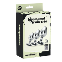 Analinių kaiščių rinkinys „Bijou Anal Train Trio Black“ - Crushious