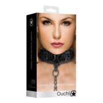 Antkaklio ir pavadėlio rinkinys „Luxury Collar with Leash“ - Ouch!