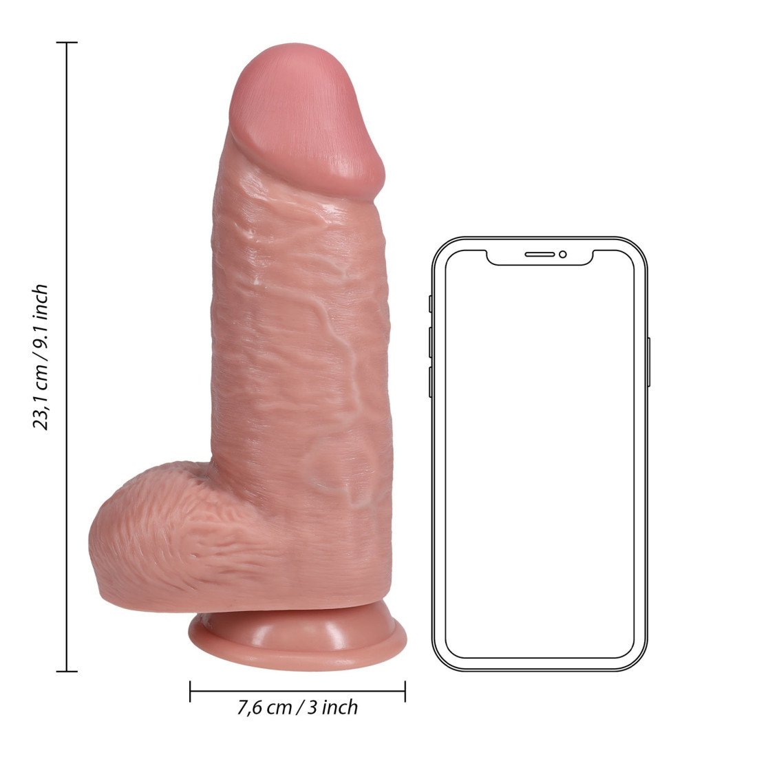 XXL falo imitatorius „Extra Thick Straight 9“ - RealRock
