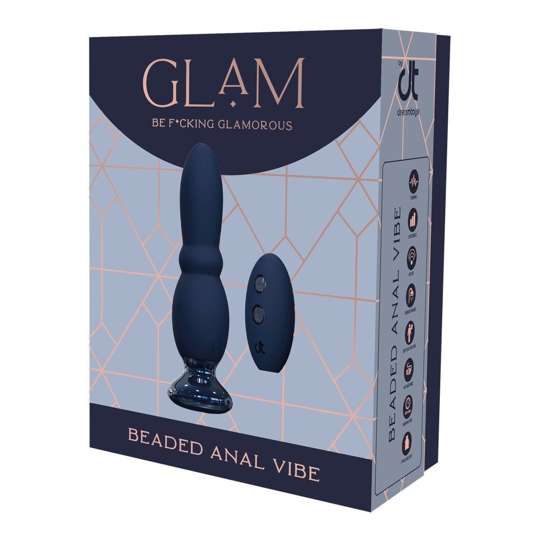 Vibruojantis analinis kaištis „Glam Beaded Anal Vibe“ - Dream Toys