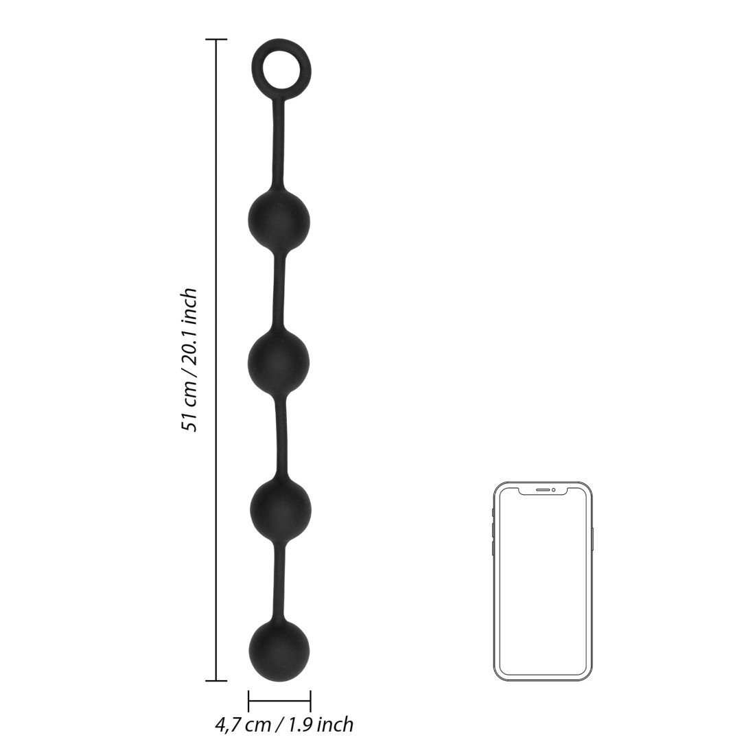 Analiniai karoliukai „Silicone Anal Balls - Large“ - Ouch!