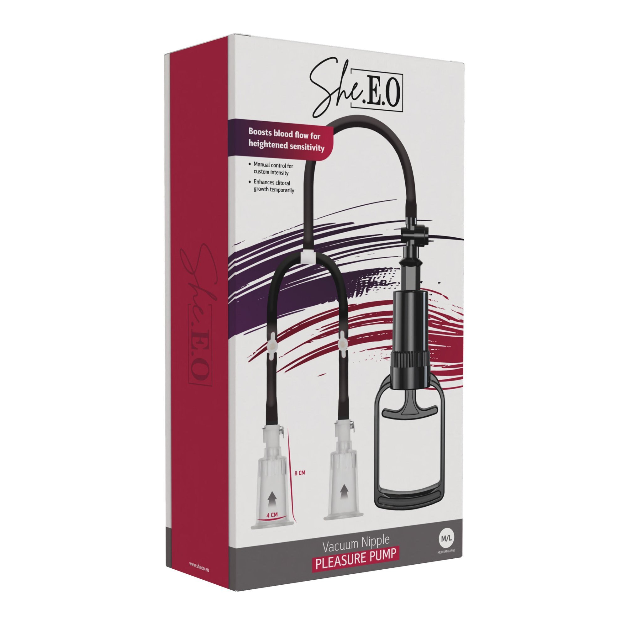 Spenelių pompa „Vacuum Nipple Pleasure Pump M/L“ - She.E.O Spenelių pompa „Vacuum Nipple Pleasure Pump M/L“ - She.E.O