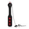 Plakimo mentė - analinis kaištis „Hearts Paddle with Metal Anal Plug“ - Ouch!