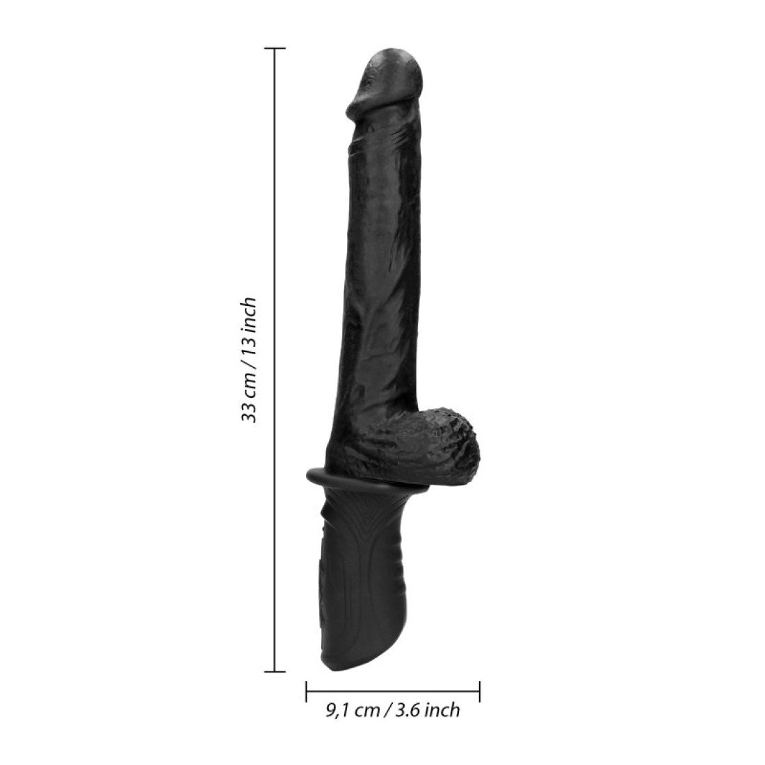 Automatinis falo imitatorius „Handheld Liquid Silicone Vibrating and Thrusting Dildo“ - Ouch!