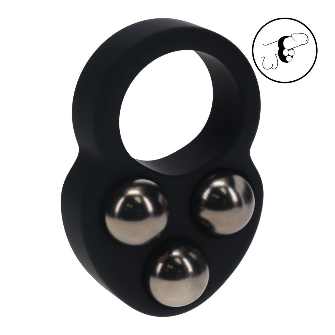 Penio žiedas „Triple Weighted Ball Cock Ring“ - Levelz