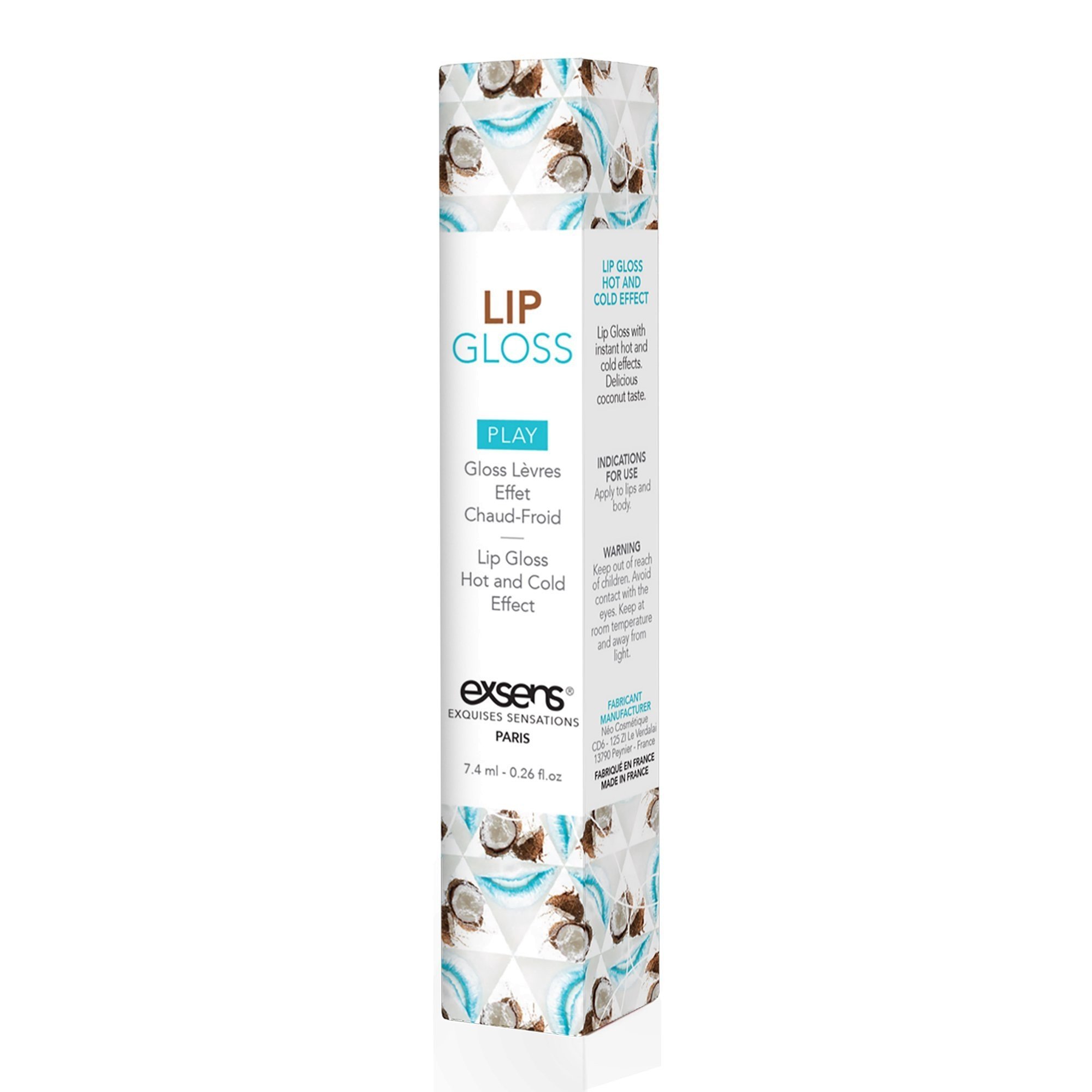 Stimuliuojantis lūpų blizgesys „Lip Gloss Coconut“, 7,4 ml - Exsens