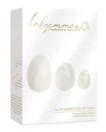 Vaginalinių kiaušinėlių rinkinys „Clear Quartz Yoni Eggs“ - La Gemmes