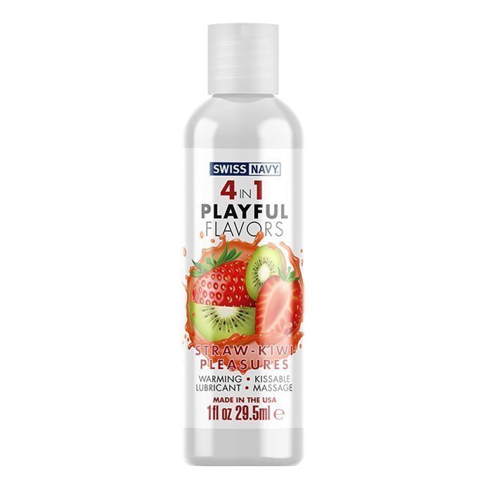 Vandens pagrindo lubrikantas „4 in 1 Straw-Kiwi Pleasures“, 30 ml - Swiss Navy