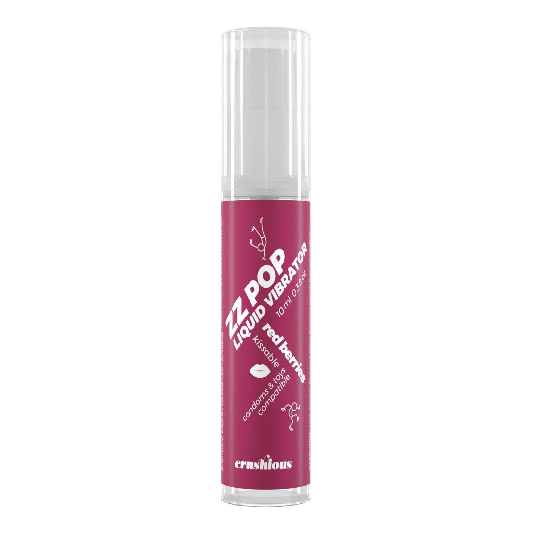 Stimuliuojantis gelis „ZZ Pop Liquid Vibrator Red Berries“, 10ml  - Crushious