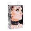 Antkaklis „O-Ring Front Collar Black Silver“ - Kinky Diva