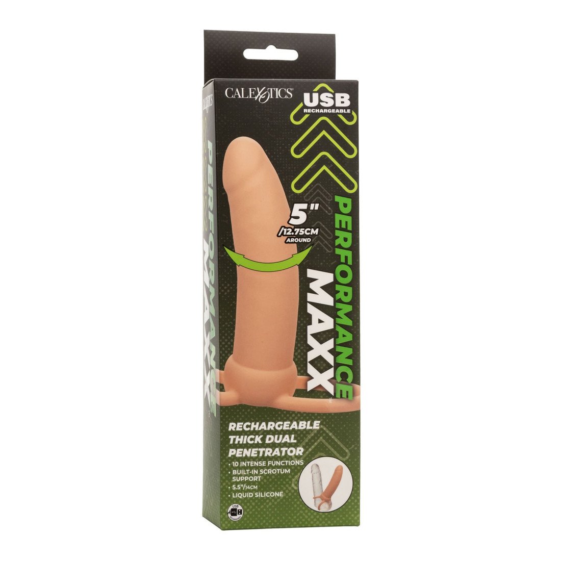 Vibruojantis strap-on dildo „Performance Maxx Rechargeable Thick“ - CalExotics