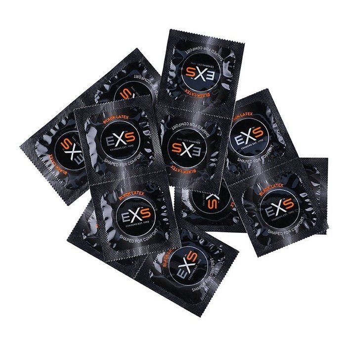 Prezervatyvai „Black Latex“, 12 vnt. - EXS Condoms