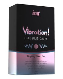 Stimuliuojantis gelis (pažeista pakuotė) „Vibration! Bubble Gum“, 15 ml - Intt