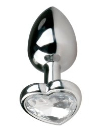 Mažas analinis kaištis „Heart Silver Clear“ - EasyToys