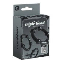 Penio žiedų rinkinys „Triple Bead Black“ - Crushious