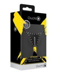 Suvaržymo kelnaitės moterims „Xtreme Chastity Thong with Chain Detail“ - Ouch!