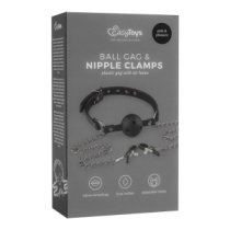 Burnos kaištis su spenelių spaustukais „Ball Gag & Nipple Clamps“ - EasyToys