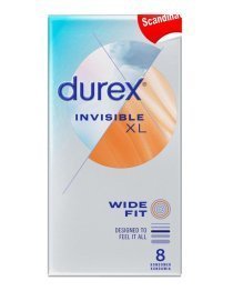 Ploni prezervatyvai „Invisible XL“, 8 vnt. - Durex