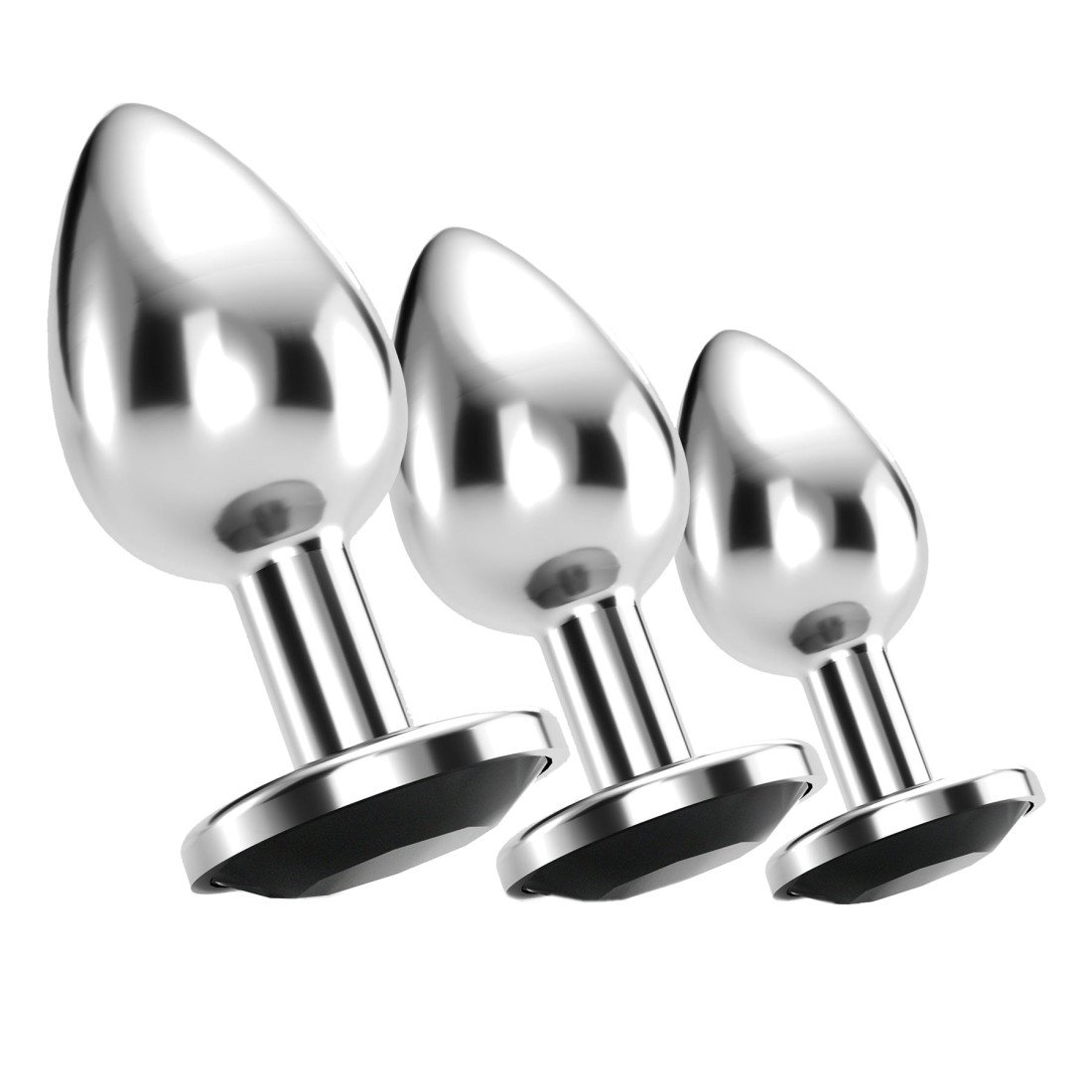 Analinių kaiščių rinkinys „Bijou Anal Train Trio Black“ - Crushious