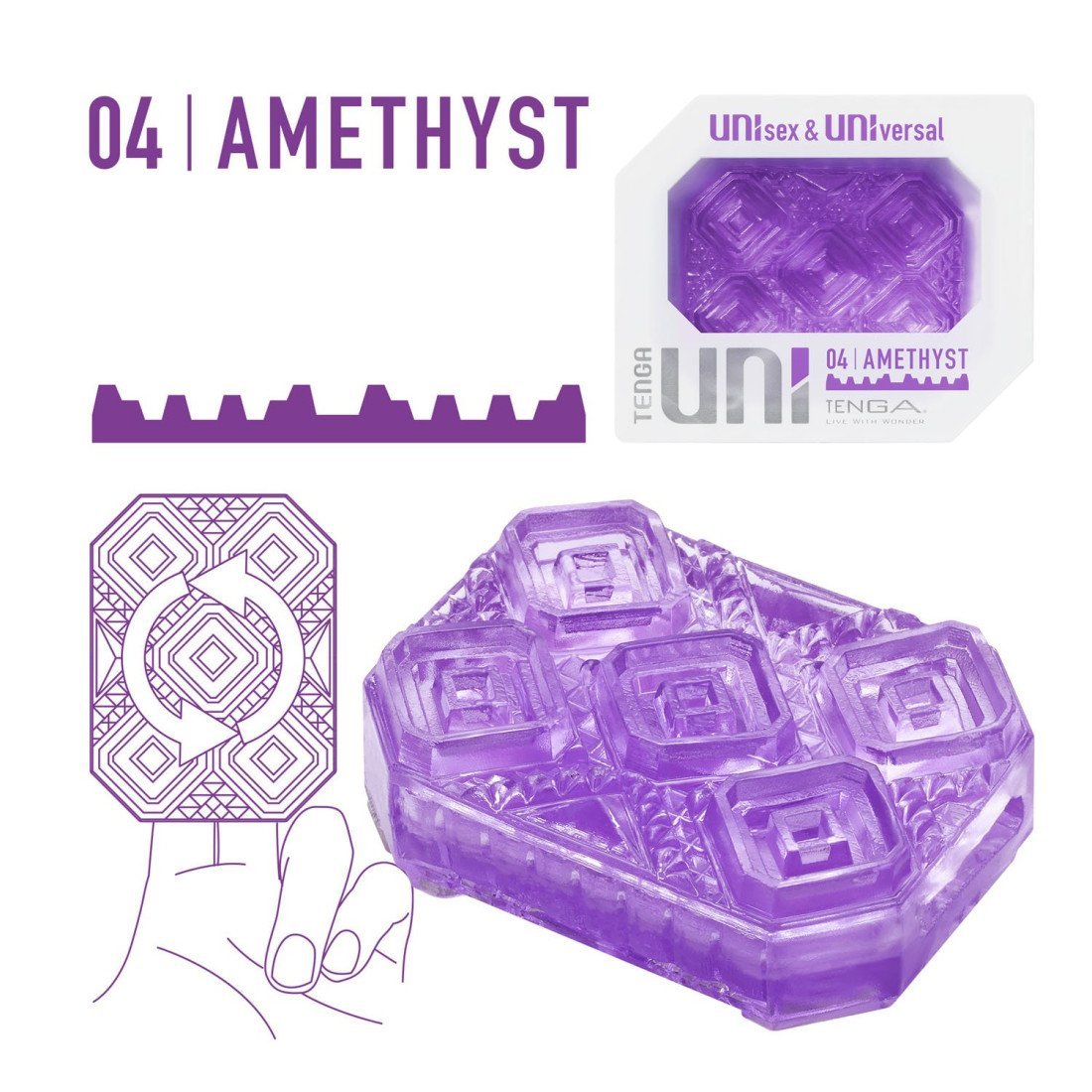 Universalus stimuliatorius „Uni 04 Amethyst“ - Tenga