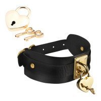 Antkaklis „Heart Lock Key Collar“ - Kinky Diva