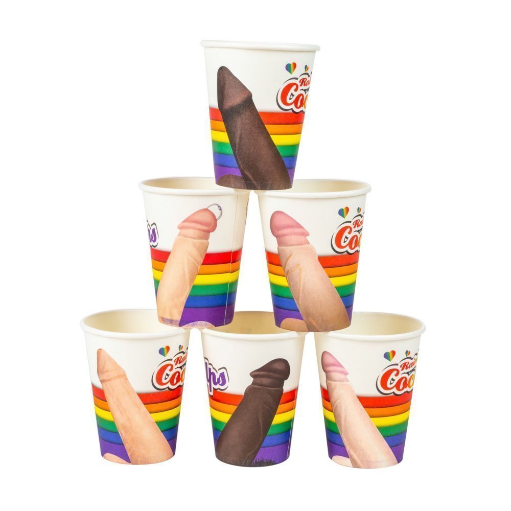 Vienkartiniai puodeliai „Cockups Rainbow“, 6 vnt. - Spencer and Fleetwood