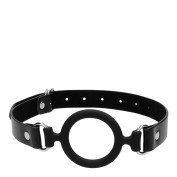 Atviras burnos kaištis „Black & White Ring Gag“