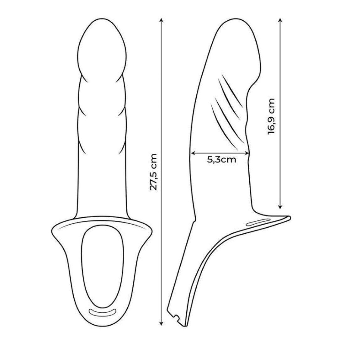 Tuščiaviduris strap-on dildo „Action Kevin L“ - Intoyou