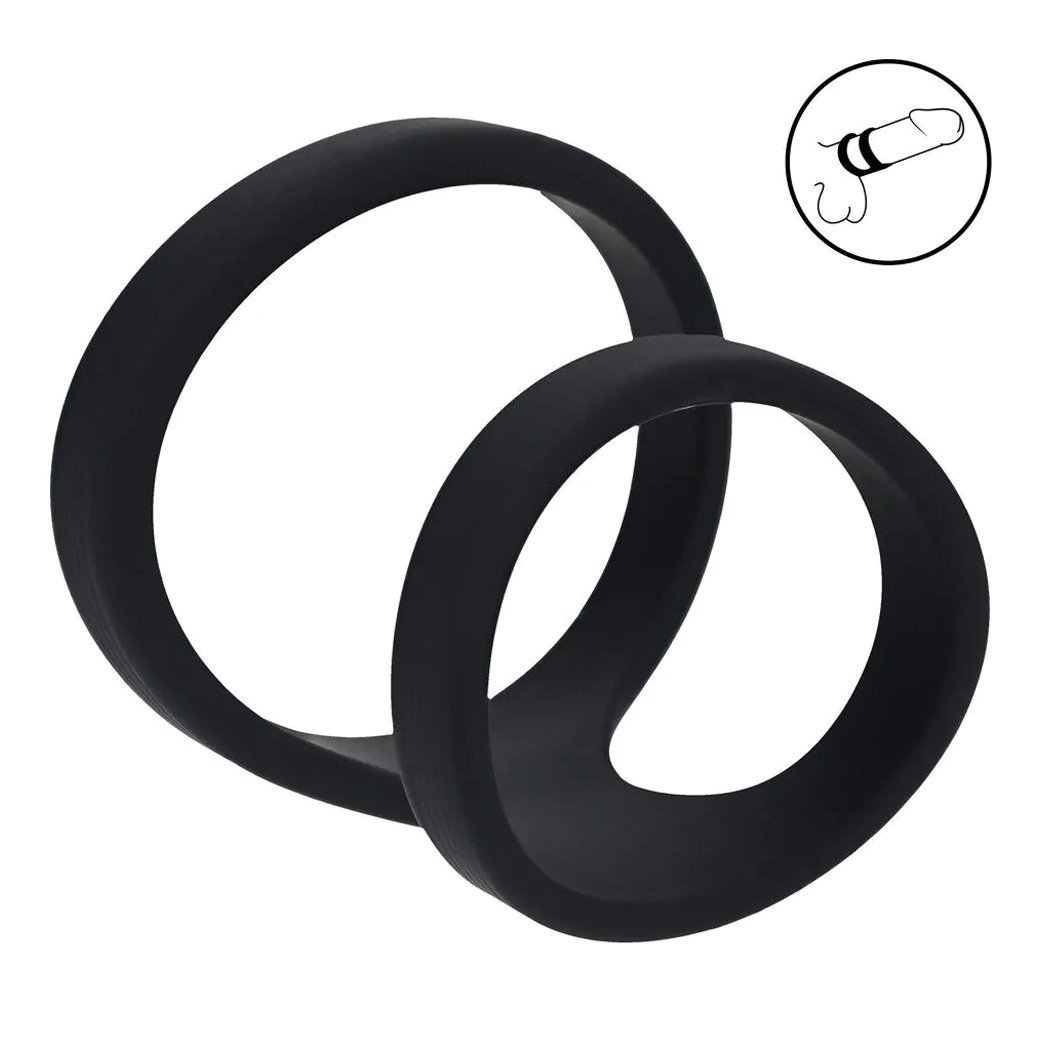 Penio žiedas „2 Loop Silicone Cock Ring“ - Shots Toys
