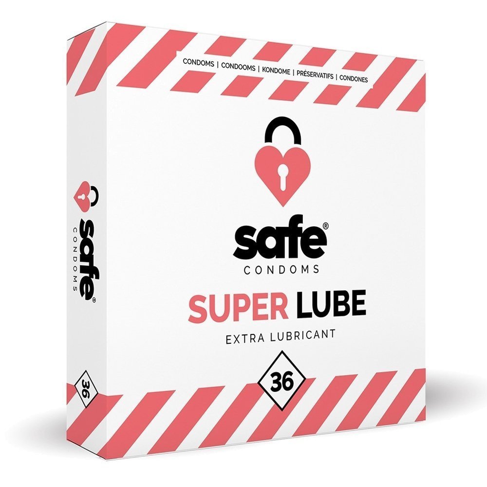 Papildomai lubrikuoti prezervatyvai „Super Lube“, 36 vnt. - Safe