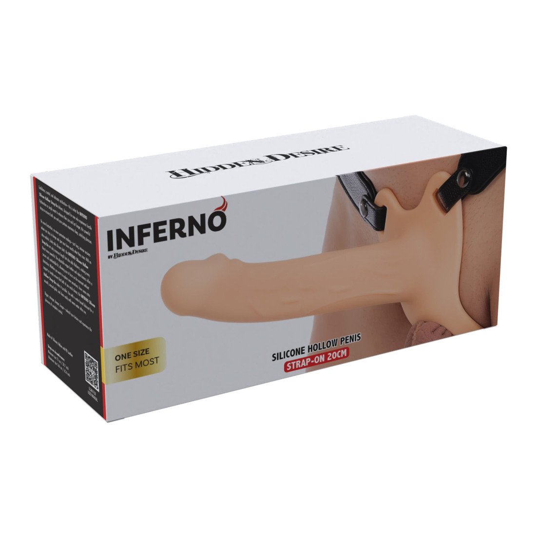 Tuščiaviduris strap-on dildo „Inferno 20 cm“ - Hidden Desire