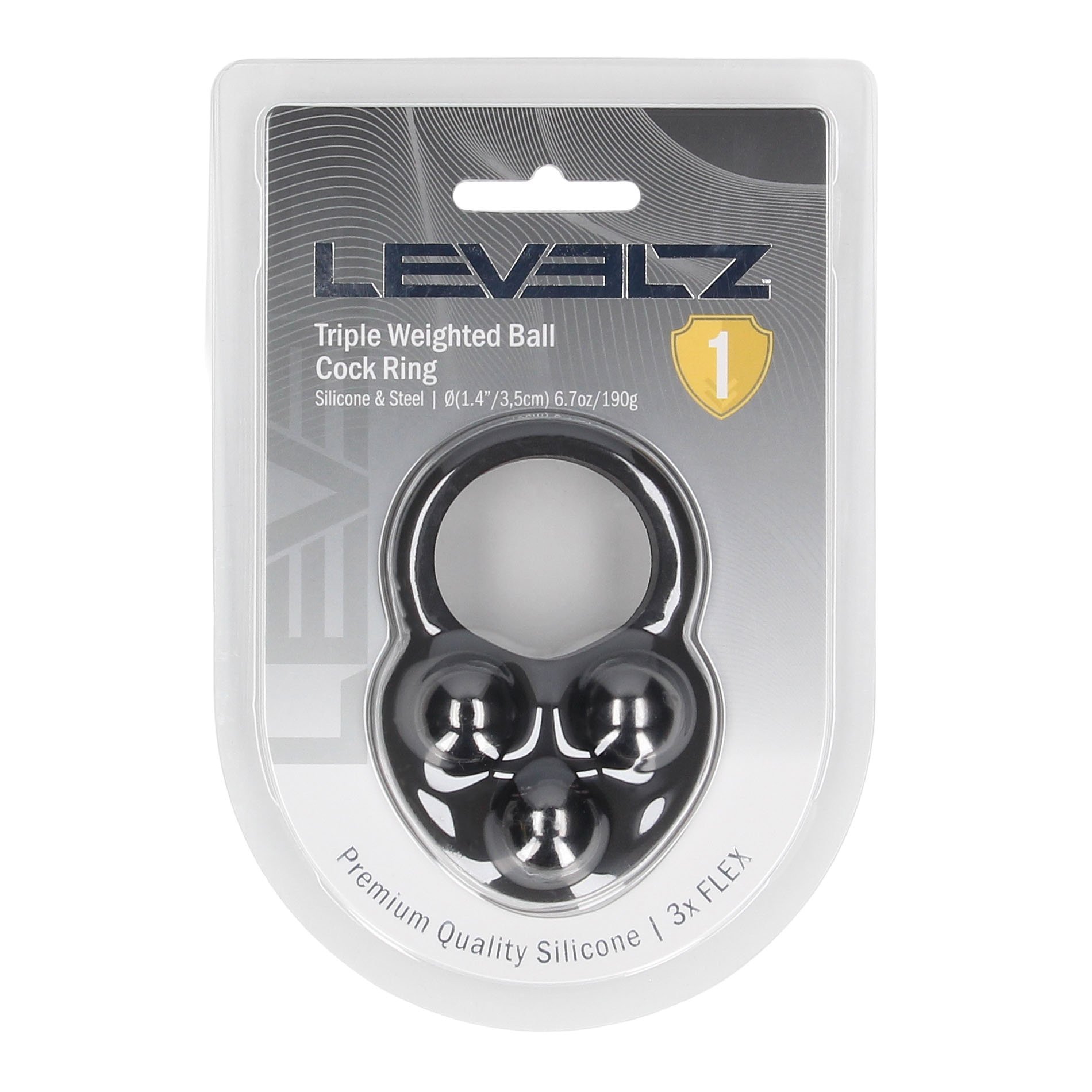 Penio žiedas „Triple Weighted Ball Cock Ring“ - Levelz