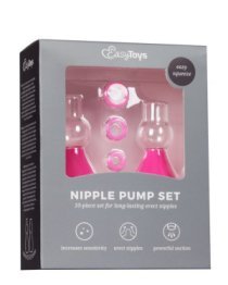 Rožinis spenelių siurbtukų rinkinys „Nipple Pump Set“ - EasyToys
