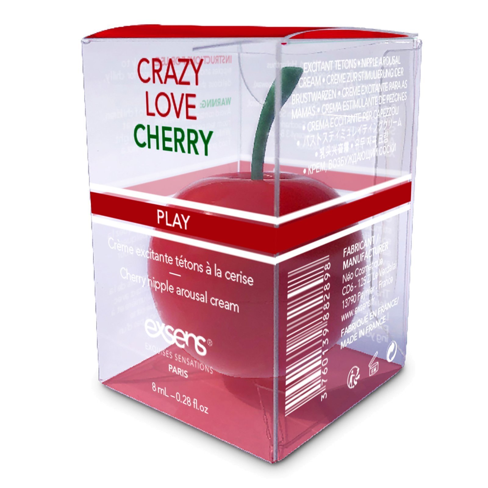 Stimuliuojantis kremas speneliams „Crazy Love Cherry“, 8 ml - Exsens