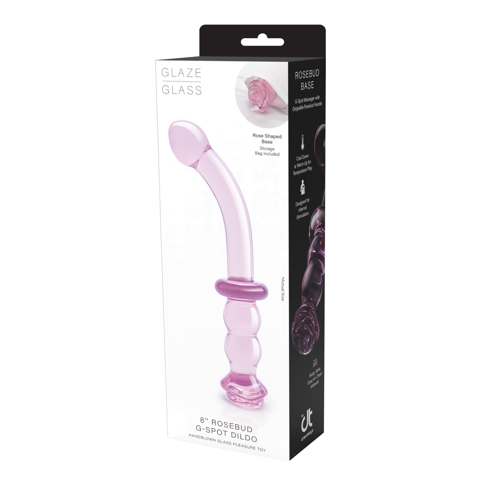 Stiklinis G taško dildo „Glaze Rosebud G-Spot Dildo“ - Dream Toys