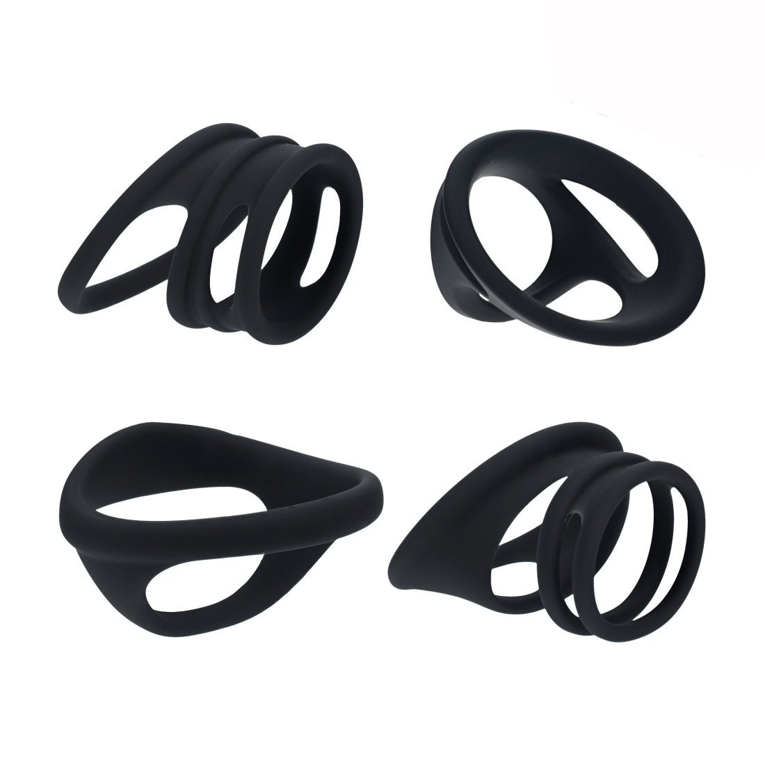 Penio ir sėklidžių žiedų rinkinys „Cock & Ball Ring Set of 4“ - Levelz