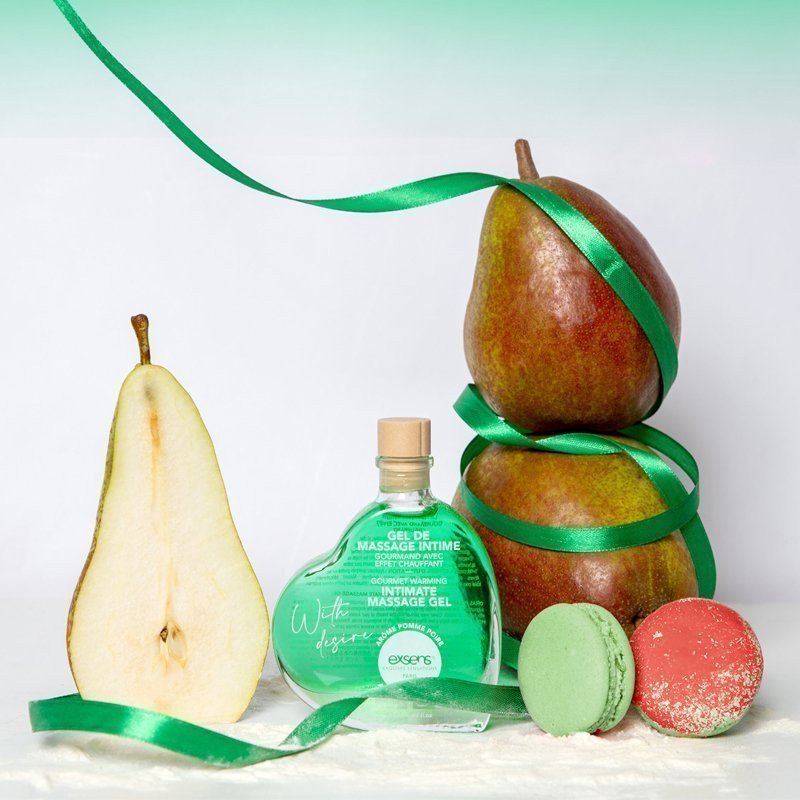 Šildantis masažo gelis „Apple Pear Aroma“, 50 ml - Exsens