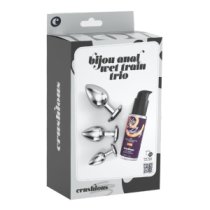 Analinių kaiščių ir lubrikanto rinkinys „Bijou Anal Wet Train Trio Black“ - Crushious