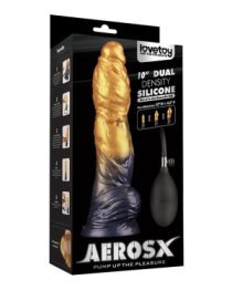 Pripučiamas silikoninis dildo „Aerosx Nr. 10 Gold/Black“ - Lovetoy
