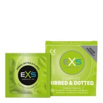 Stimuliuojantys prezervatyvai „Ribbed & Dotted“, 3 vnt. - EXS Condoms