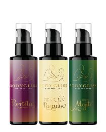 Masažo lubrikantų rinkinys „Tropical Temptation“, 150ml - Bodygliss