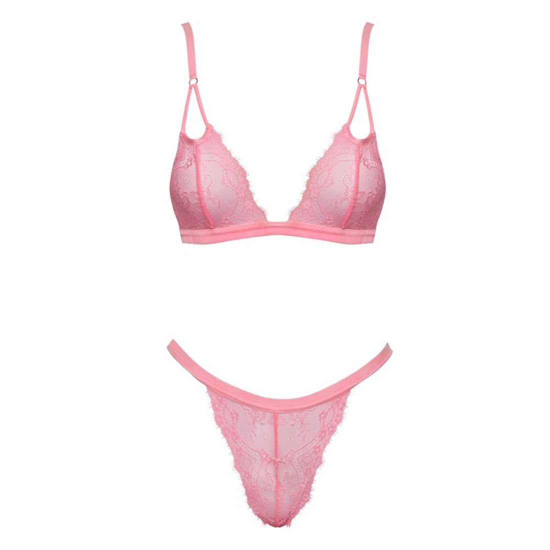 Liemenėlės ir kelnaičių rinkinys „Fantasy Neon Pink Set“ - Cottelli Collection