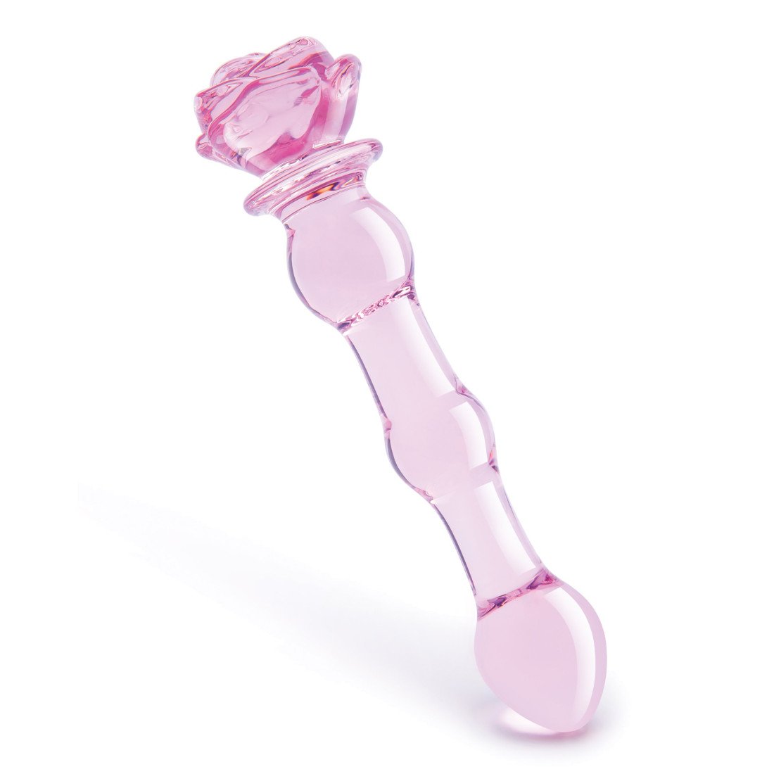 Stiklinis dildo „Glaze Rosebud Beaded Dildo“ - Dream Toys