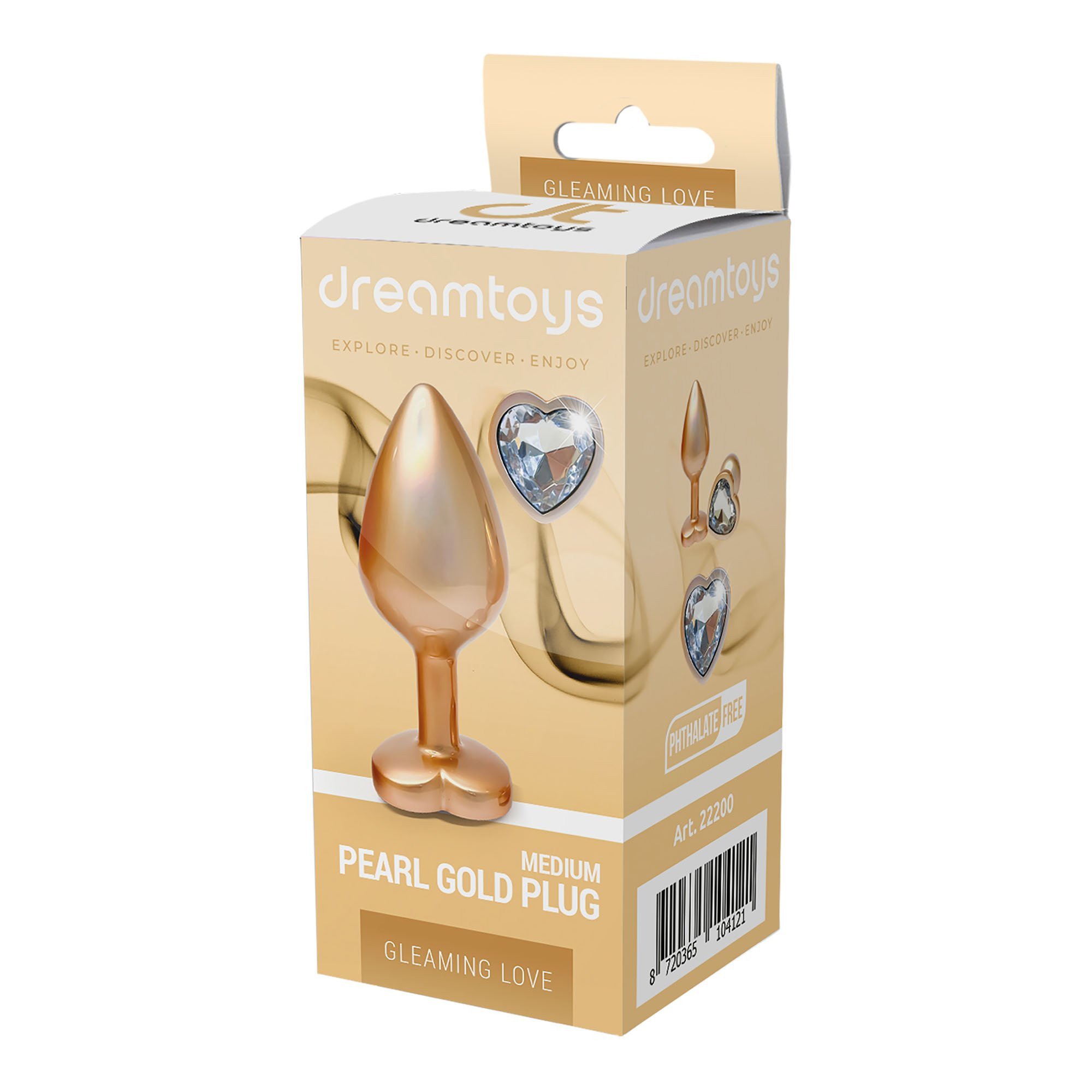 Vidutinis analinis kaištis „Pearl Gold Gleaming Love“ - Dream Toys
