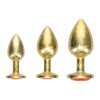 Analinių kaiščių rinkinys „Metal Anal Plug Set Gold“ - Ouch!
