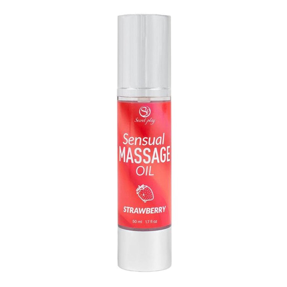 Masažo aliejus „Sensual Massage Oil Strawberry“, 50 ml - Secret Play