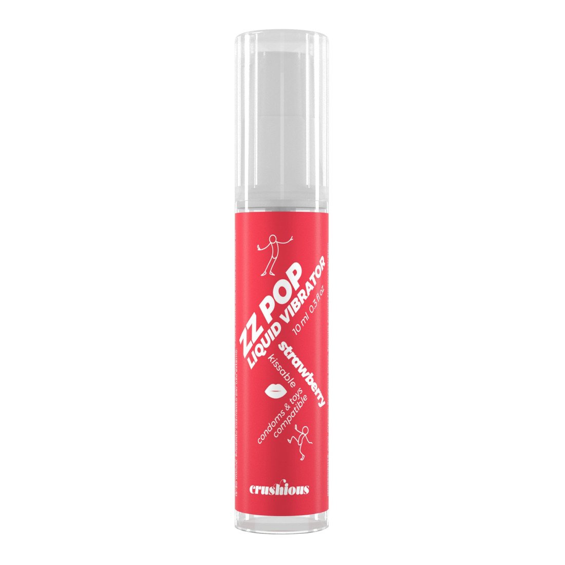 Stimuliuojantis gelis „ZZ Pop Liquid Vibrator Strawberry“, 10ml  - Crushious