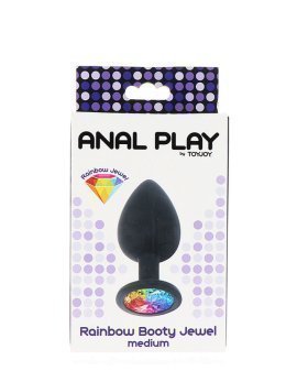 Vidutinis analinis kaištis „Rainbow Booty Jewel“ - ToyJoy
