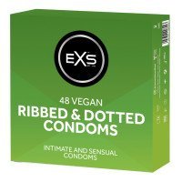 Stimuliuojantys prezervatyvai „Ribbed & Dotted“, 48 vnt. - EXS Condoms
