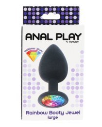 Didelis analinis kaištis „Rainbow Booty Jewel“ - ToyJoy